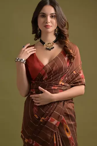 Woven Design Pure Cotton Ikat Saree