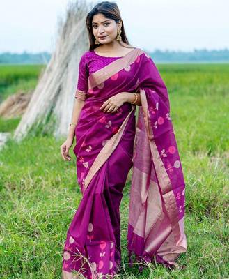 Floral Woven Design Zari Mysore Silk Saree 1