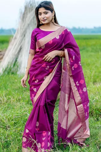 Floral Woven Design Zari Mysore Silk Saree