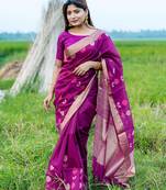 Floral Woven Design Zari Mysore Silk Saree