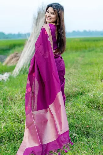 Floral Woven Design Zari Mysore Silk Saree