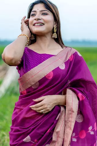Floral Woven Design Zari Mysore Silk Saree