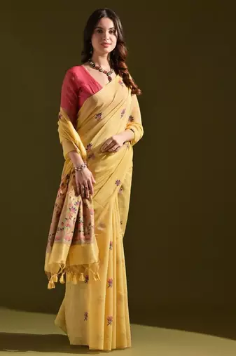 Woven Design Pure Cotton Muga Saree