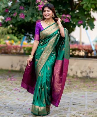 Woven Design Zari Banarasi Saree 1