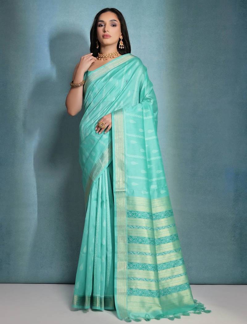 Woven Design Zari Bhagalpuri Saree