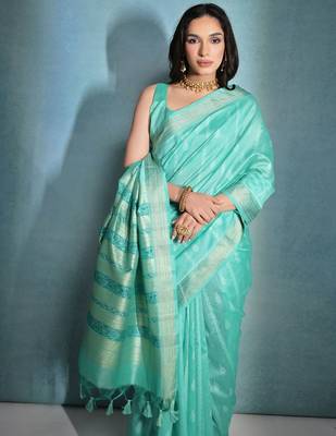 Woven Design Zari Bhagalpuri Saree 3