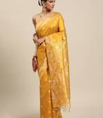 Yellow & Beige Ethnic Motifs Bhagalpuri Saree
