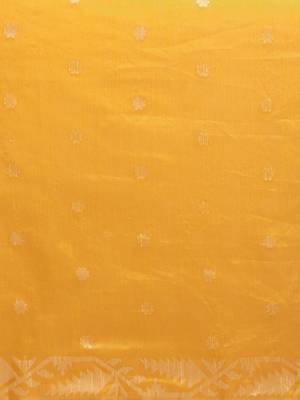 Yellow & Beige Ethnic Motifs Bhagalpuri Saree 3