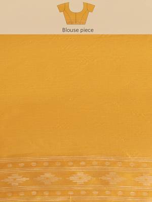 Yellow & Beige Ethnic Motifs Bhagalpuri Saree 7