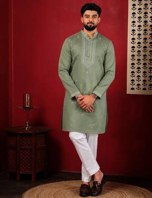 Pista embroidered kurta payjama 1