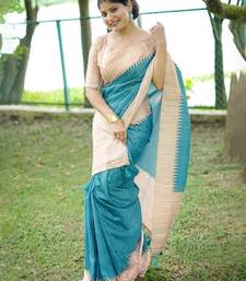 Checked Tussar Saree