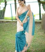 Checked Tussar Saree