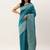 Teal & Off White Bhagalpuri Saree