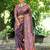 Floral Kalamkari Printed Tussar Silk Saree With Unstitched Blouse Piece