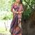 Floral Kalamkari Printed Tussar Silk Saree With Unstitched Blouse Piece