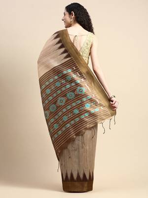 Solid Silk Cotton Saree 3