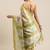 Beige & Green Kalamkari Zari Silk Cotton Tussar Saree