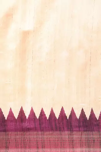 Colourblocked Silk Blend Tussar Saree