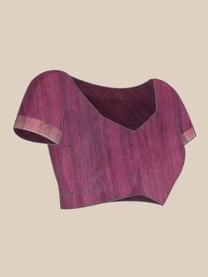 Colourblocked Silk Blend Tussar Saree 7