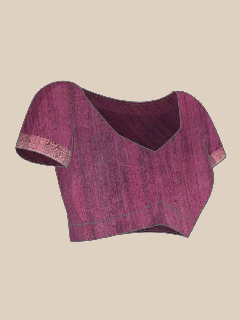 Colourblocked Silk Blend Tussar Saree