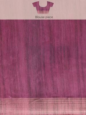 Colourblocked Silk Blend Tussar Saree 8