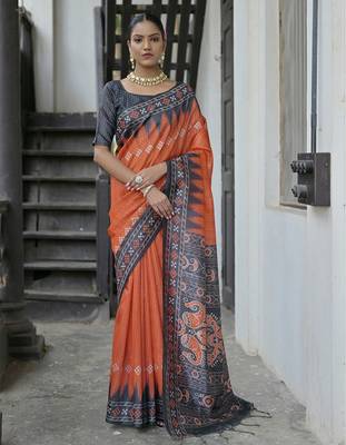 Bandhani Printed Tussar Silk Saree 1