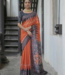 Bandhani Printed Tussar Silk Saree
