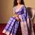 Checked Zari Jute Silk Fusion Tussar Saree
