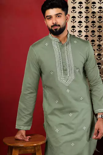 Pista embroidered kurta payjama