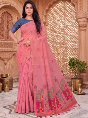 Floral Pure Cotton Chanderi Saree 1