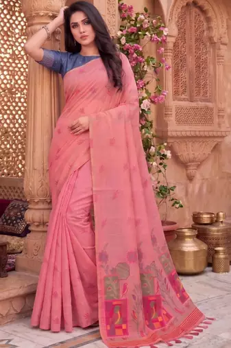 Floral Pure Cotton Chanderi Saree