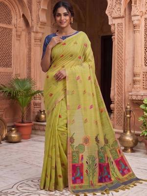 Floral Pure Cotton Chanderi Saree 1