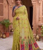 Floral Pure Cotton Chanderi Saree