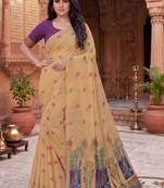 Floral Pure Cotton Chanderi Saree