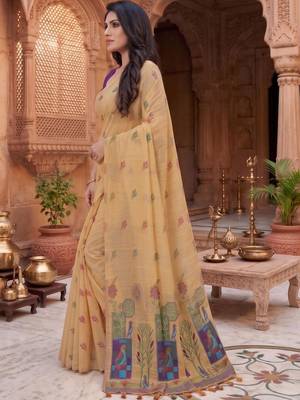 Floral Pure Cotton Chanderi Saree 6
