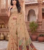 Floral Pure Cotton Chanderi Saree