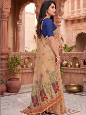 Floral Pure Cotton Chanderi Saree 2