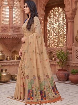 Floral Pure Cotton Chanderi Saree 3
