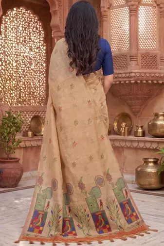 Floral Pure Cotton Chanderi Saree