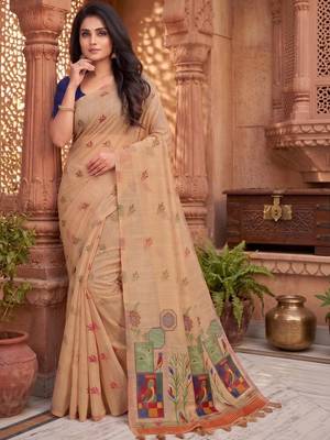 Floral Pure Cotton Chanderi Saree 6