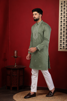 Pista embroidered kurta payjama 4