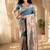 Batik Zari Silk Blend Designer Banarasi Saree
