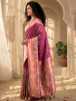 Batik Zari Silk Blend Designer Banarasi Saree 2