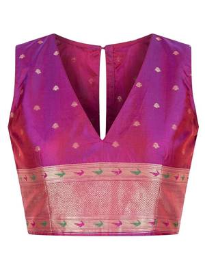 Batik Zari Silk Blend Designer Banarasi Saree 5