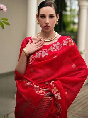 Ethnic Motif Woven Design Zari Banarasi Saree 2