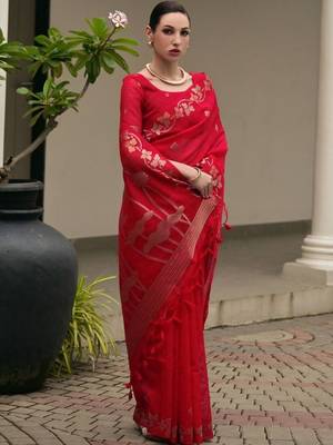Ethnic Motif Woven Design Zari Banarasi Saree 3