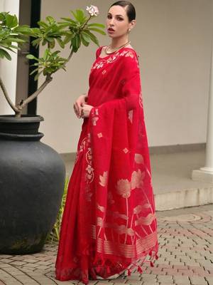 Ethnic Motif Woven Design Zari Banarasi Saree 4