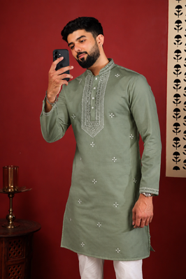 Pista embroidered kurta payjama 5