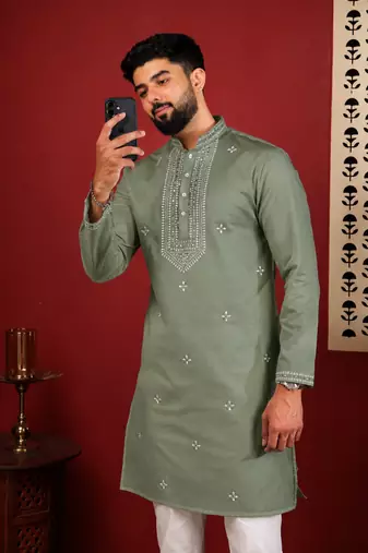 Pista embroidered kurta payjama