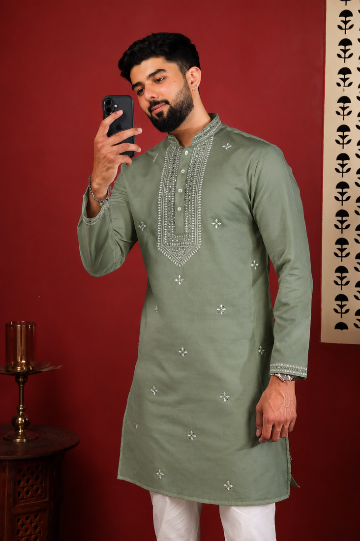 Pista embroidered kurta payjama